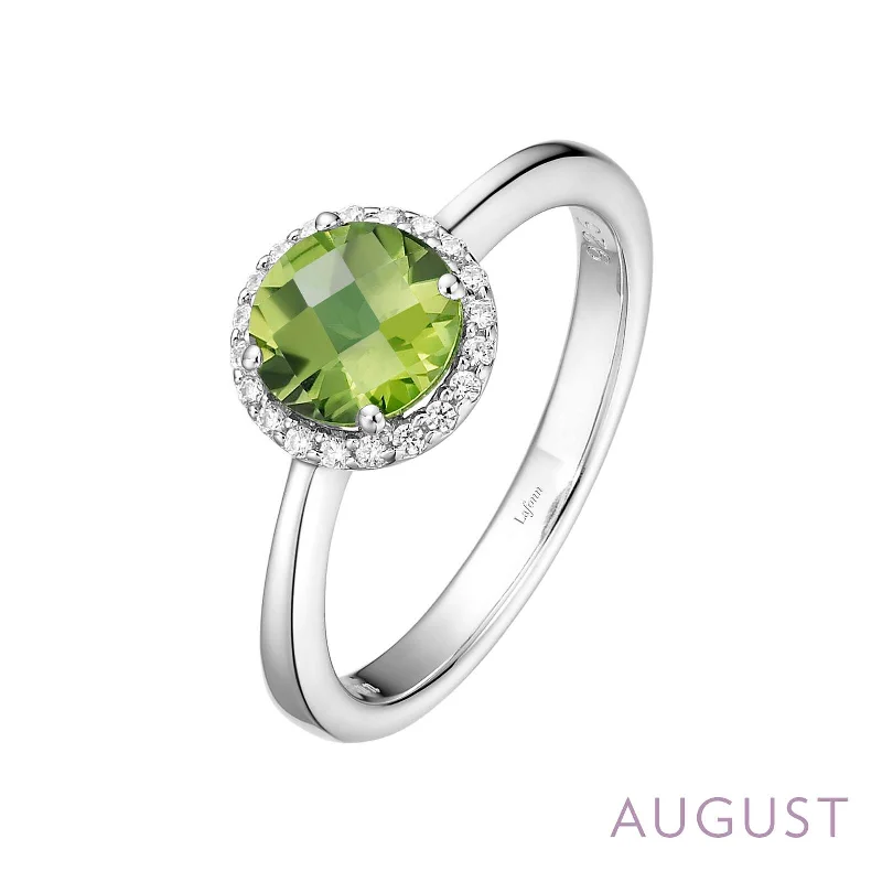 Moonstone engagement rings-Lafonn Simulated Diamond & Genuine Peridot Birthstone Ring - August BR001PDP