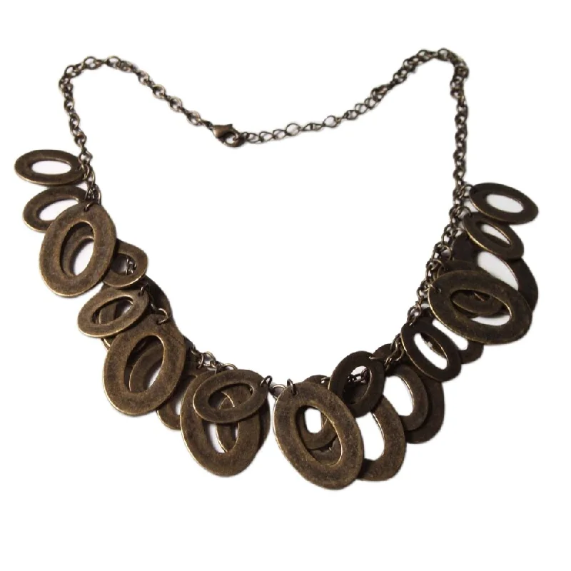 Oval shape necklaces-Handmade 'Bronze Princess' Necklace (Peru)