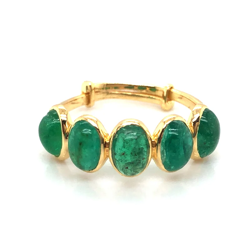 Gemstone Oval Ring In 18K Yellow  Gold