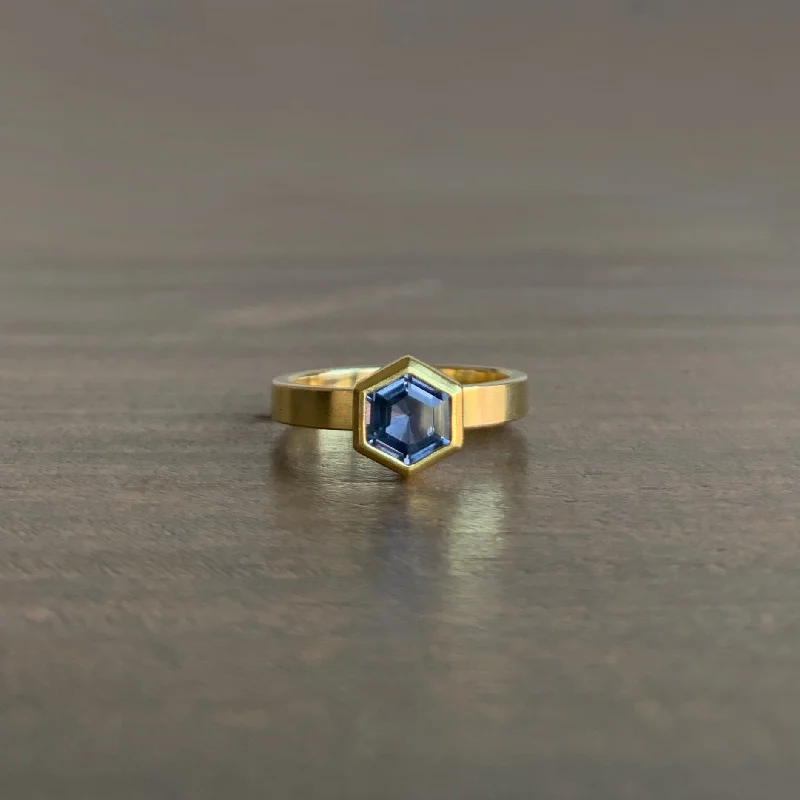 Sapphire Hexagon Ring