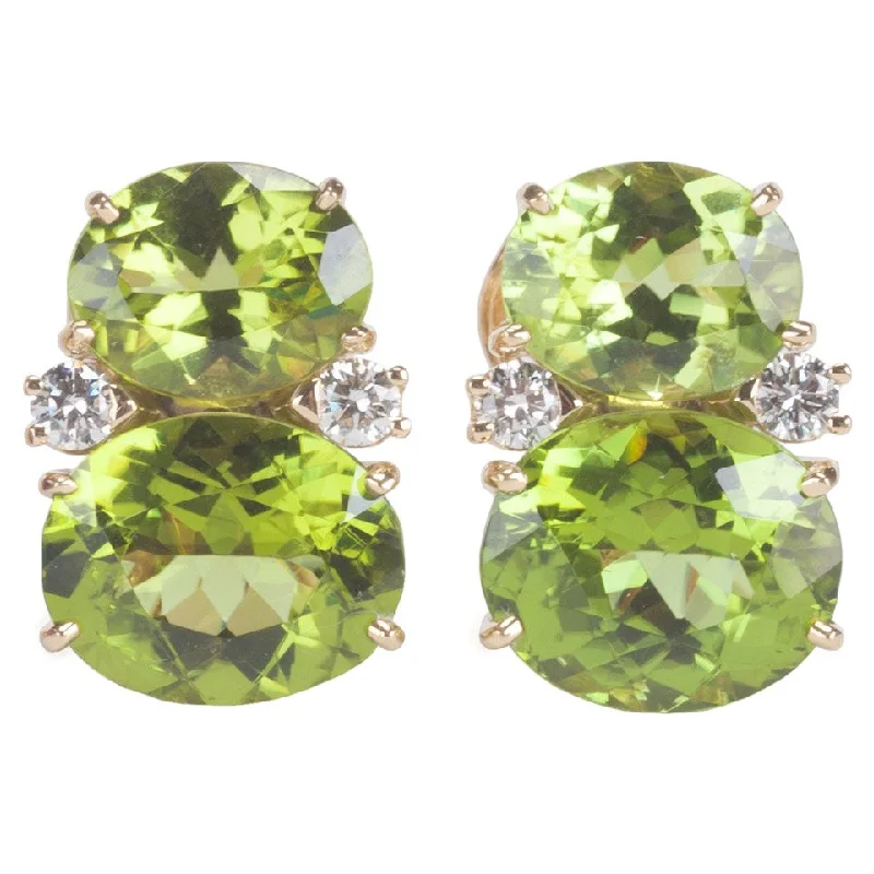 Spinel earrings-Medium GUM DROP™ Earrings with Peridot and Diamonds