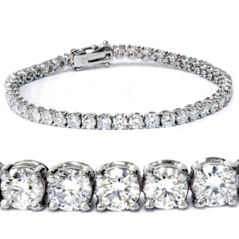 Victorian style bangles-7 ct Round Lab Grown Diamond Tennis Bracelet 14K White Gold 7"