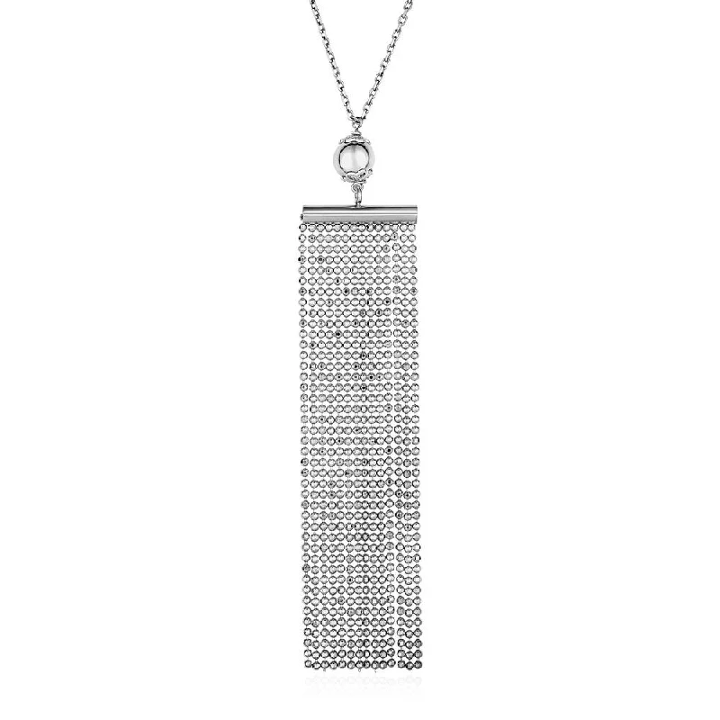 Neat-line necklaces-Necklace with Multi Chain Pendant in Sterling Silver