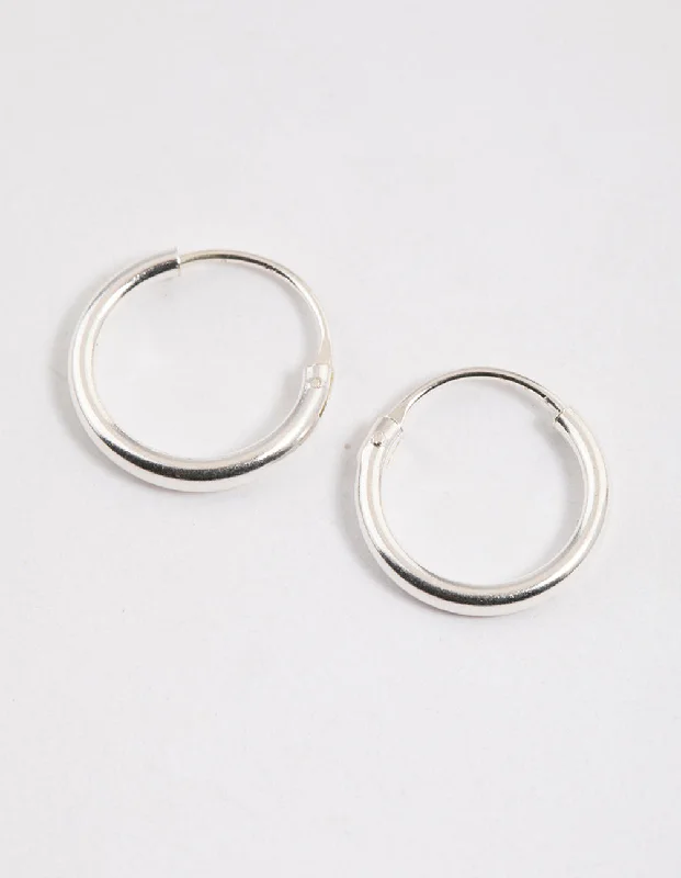 Large hoop earrings-Sterling Silver Mini Polished Hoop Earrings