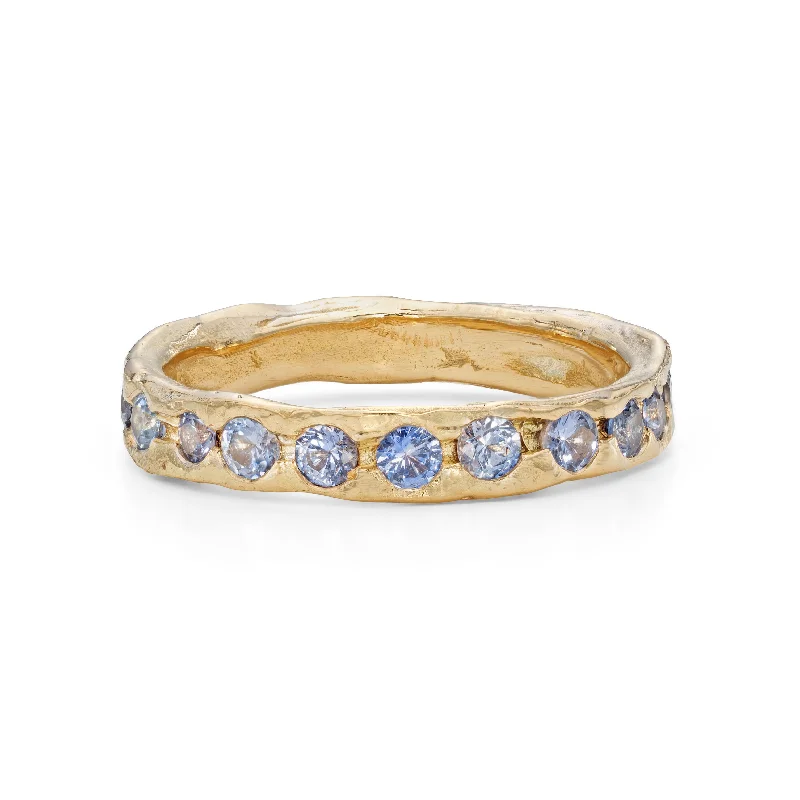 Layered band engagement rings-Denim Deep Channel Ring