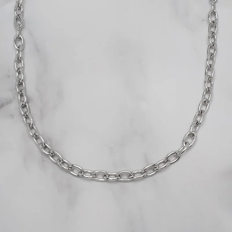 Baroque pearl necklaces-Victoria Townsend Silver Plated Thick Rolo Link Chain Necklace