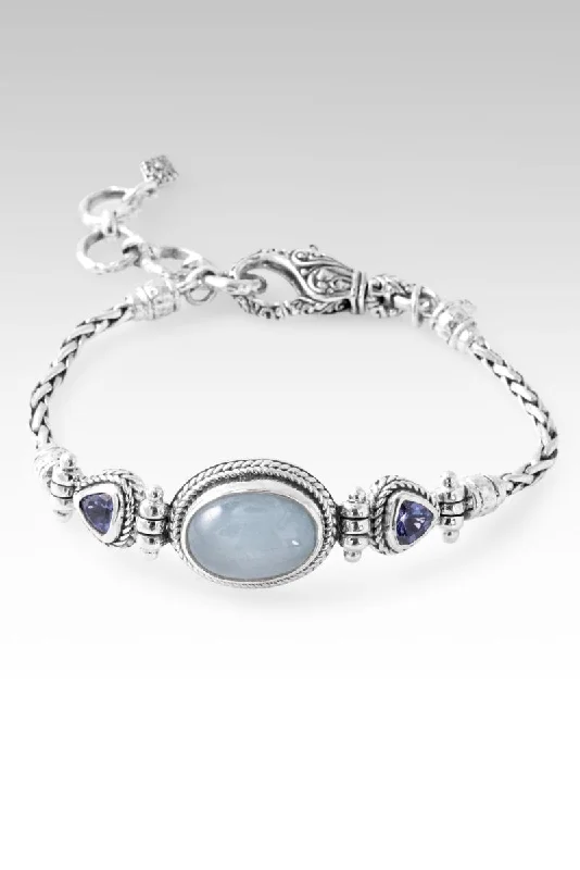 Petal carved bangles-Hopeful Horizon Bracelet™ in Aquamarine