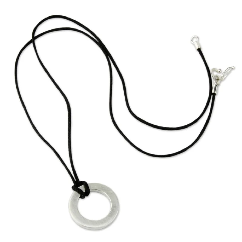 Cotton braid necklaces-NOVICA Handmade Sterling Silver Men's 'Perfect Circle' Necklace (Peru)