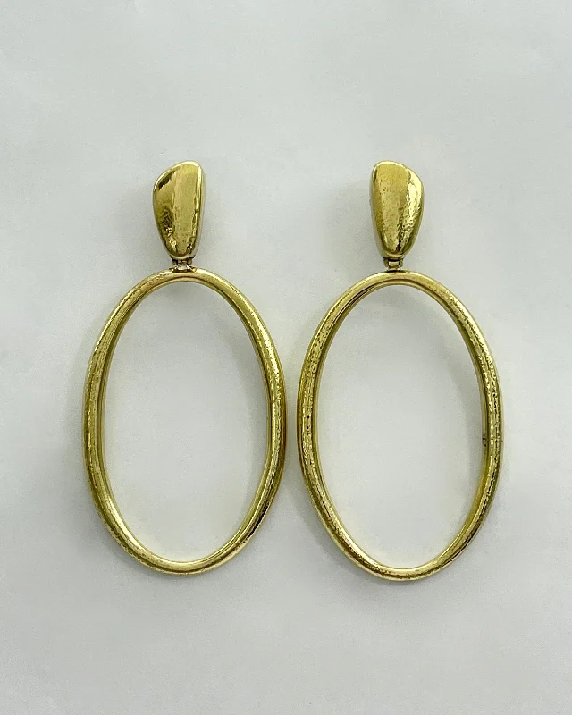 Mystic eye earrings-Vaubel Designs Oval Irregular Pod Top Earrings