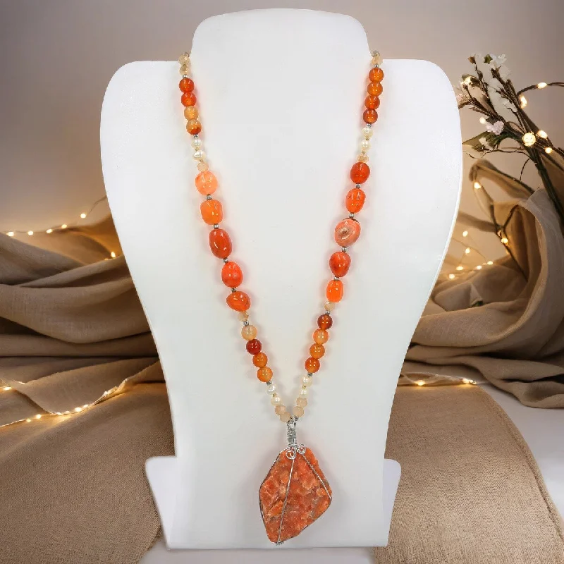 Smooth pendant necklaces-Carnelian Pendant Necklace