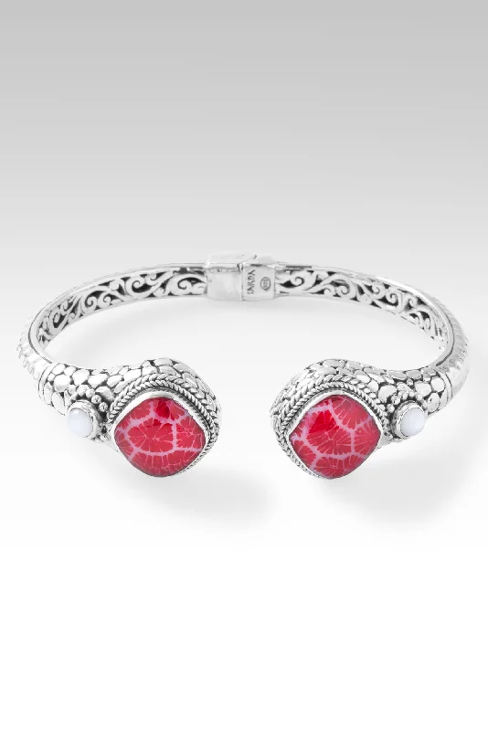 Textured metal bangles-Joyful Tip-to-Tip Bracelet™ in Red Indonesian Coral