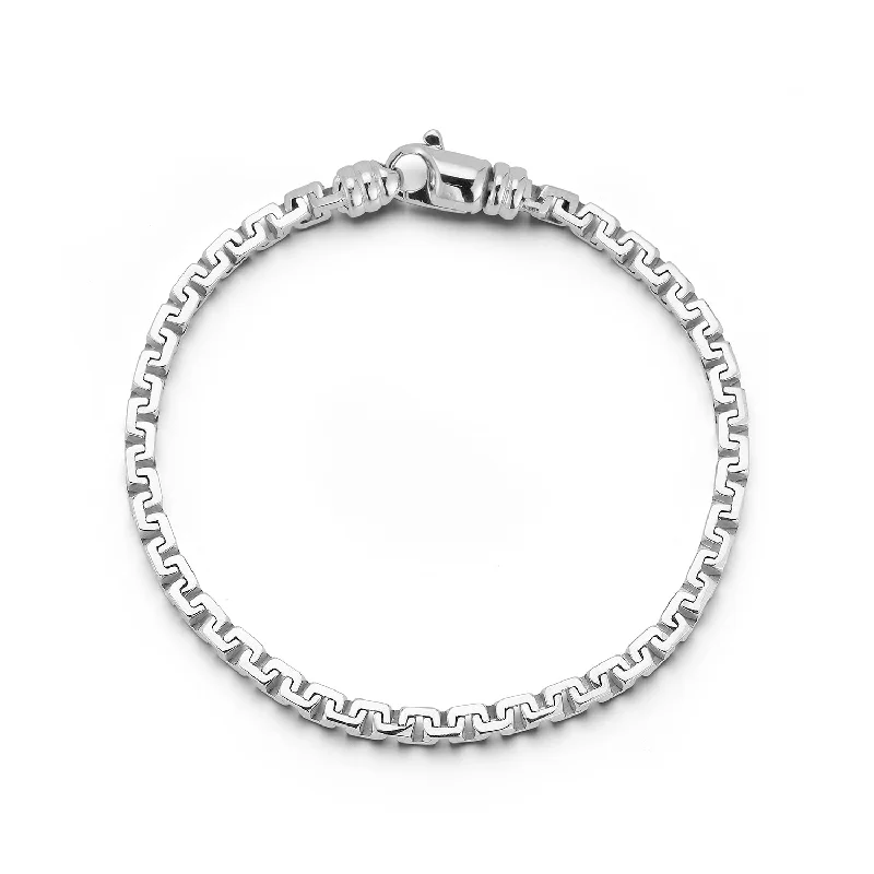 Secure clasp bangles-Square Link Chain Bracelet