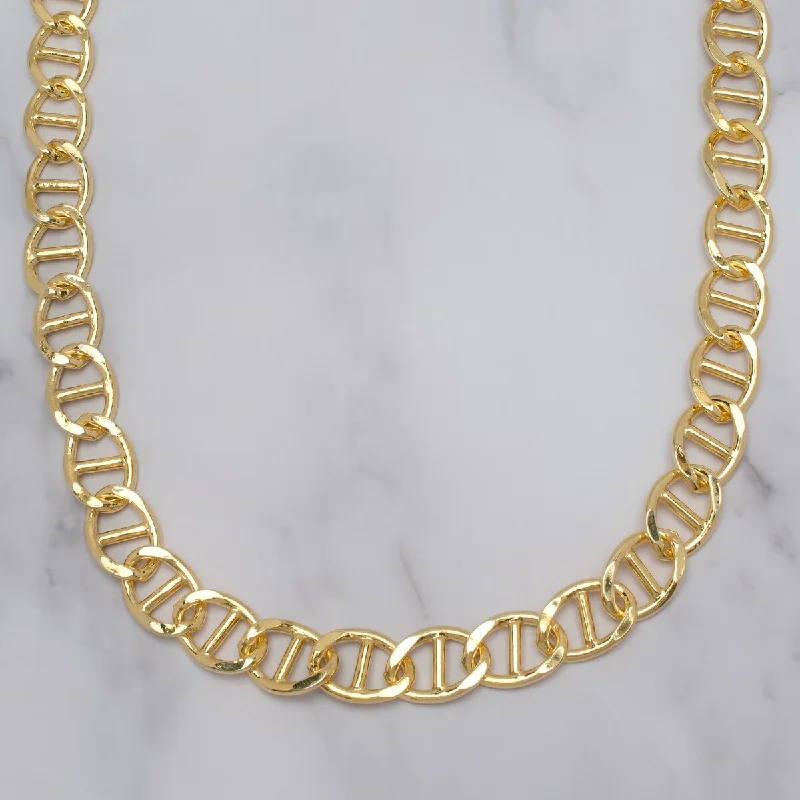 Rope weave necklaces-Victoria Townsend Gold Plated Flat Anchor Link Necklace