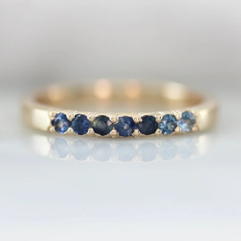 Undertow Blue Round Brilliant Cut Sapphire Band