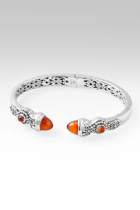 Pinch clasp bangles-Spiritual Growth Tip-to-Tip Bracelet™ in Carnelian