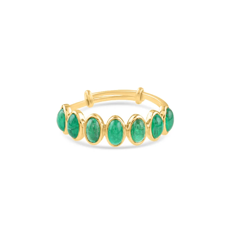 Gemstone Oval Ring In 18K Yellow Gold