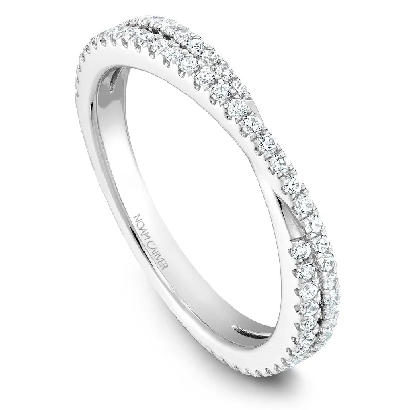 Bamboo style engagement rings-Noam Carver Stackable Collection 0.40cttw. Diamond Fashion Ring STB13-1