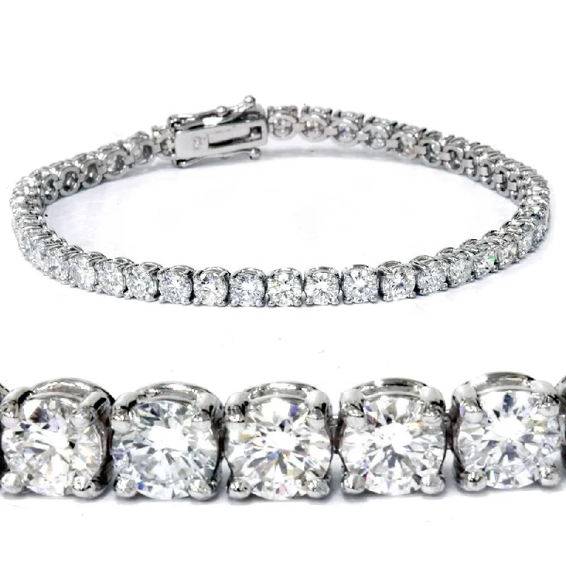 Layered chain bangles-7 Ct T.W. Round Lab Grown Diamond Tennis Bracelet 14K White Gold 7"