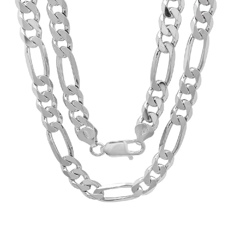 High bar necklaces-Sterling Silver 8 mm Figaro Chain Necklace by Roberto Martinez