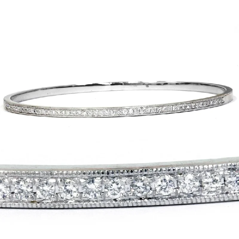 Chunky stone bangles-Bliss 14k White Gold 1/2 ct TDW Diamond Bangle Womens Bracelet