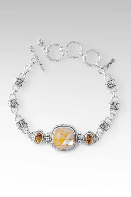 Spinel stone bangles-Peaceful Heart Bracelet™ in Golden Mother of Pearl Mosaic