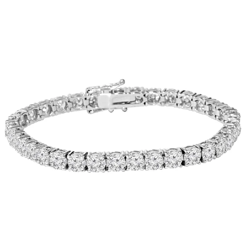 Woven cord bangles-18k White Gold 8ct TDW Lab-Grown Eco Friendly Diamond 7-inch Tennis Bracelet