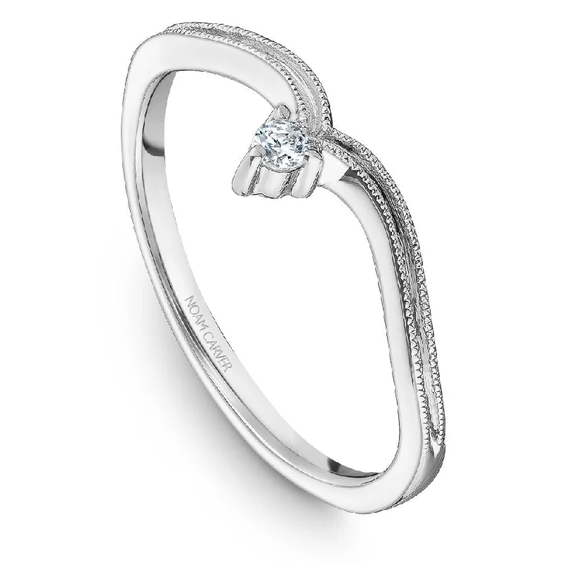 Victorian style engagement rings-Noam Carver Stackable Collection 0.05cttw. Diamond Fashion Ring STA10-1