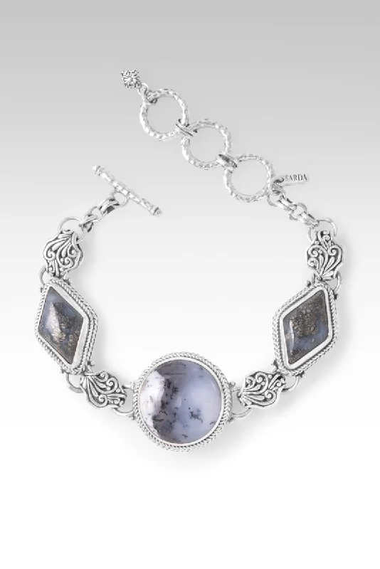 Curved art bangles-Hope Found in His Spirit Bracelet™ in Dendritic Opal