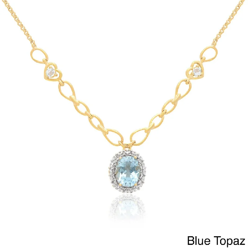 Floating gem necklaces-Dolce Giavonna 14k Gold Overlay Gemstone Necklace