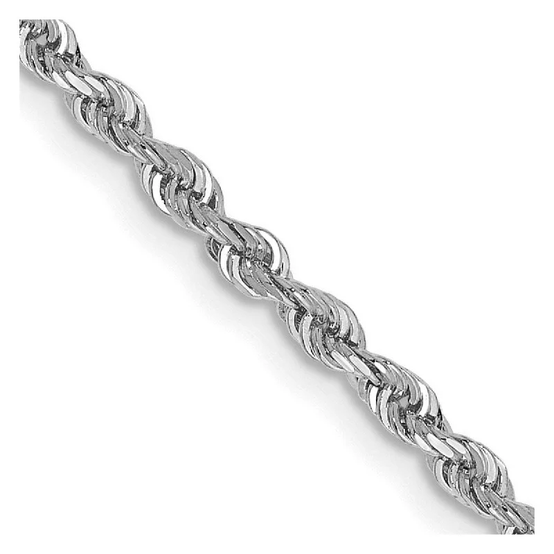 Subtle accent bangles-Curata 10k White Gold 10" 2.25mm Diamond-cut Quadruple Rope Chain Anklet Ankle Bracelet