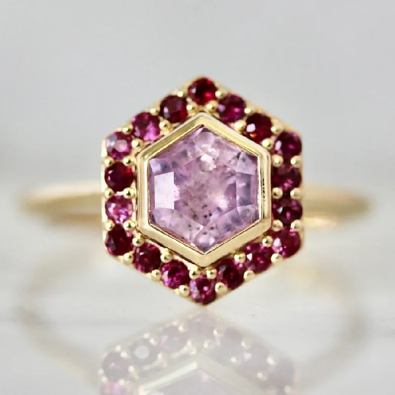 Diana Pink Hexagon Cut Sapphire Ring