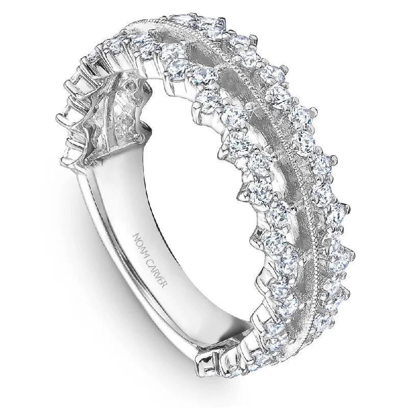 Subtle accent engagement rings-Noam Carver Stackable Collection 0.87cttw. Diamond Fashion Ring STA29-1