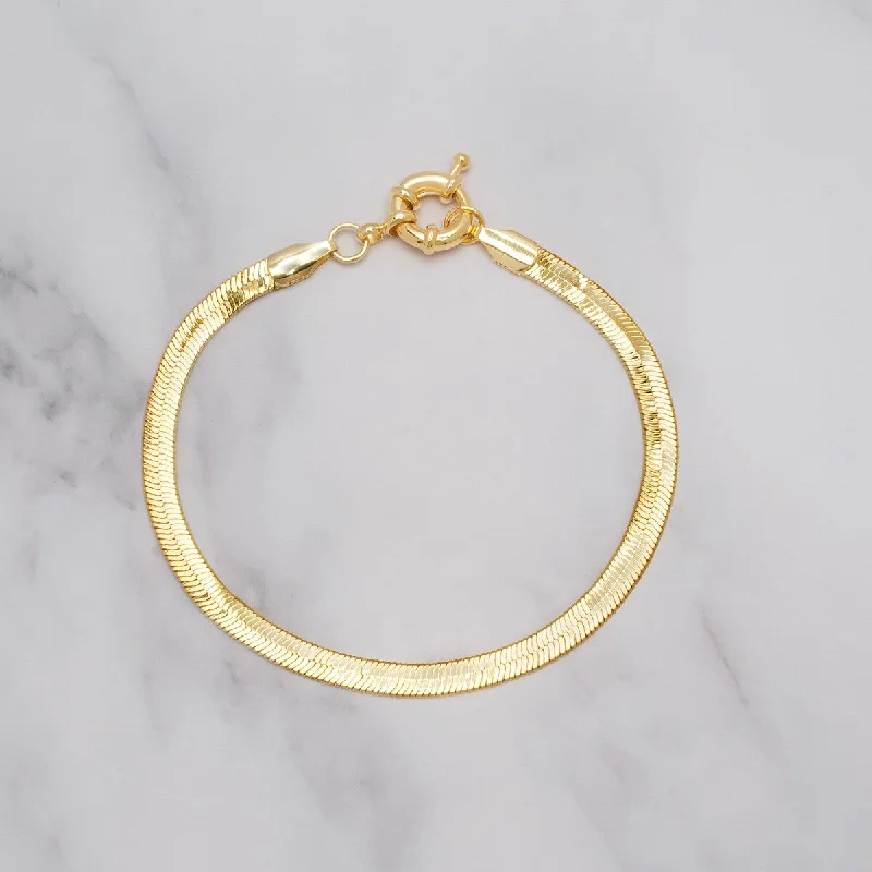 Tiny stack bangles-Victoria Townsend Yellow Gold Plated Herringbone Bracelet