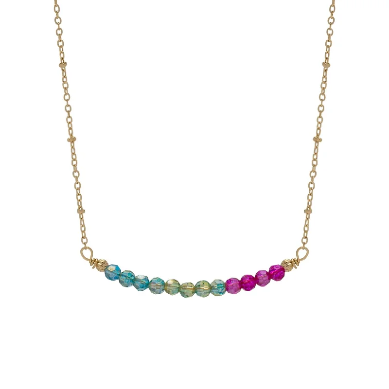 Dainty charm necklaces-Victoria Townsend Gold Plated Pink, Blue And Green Crystal Barcode Necklace