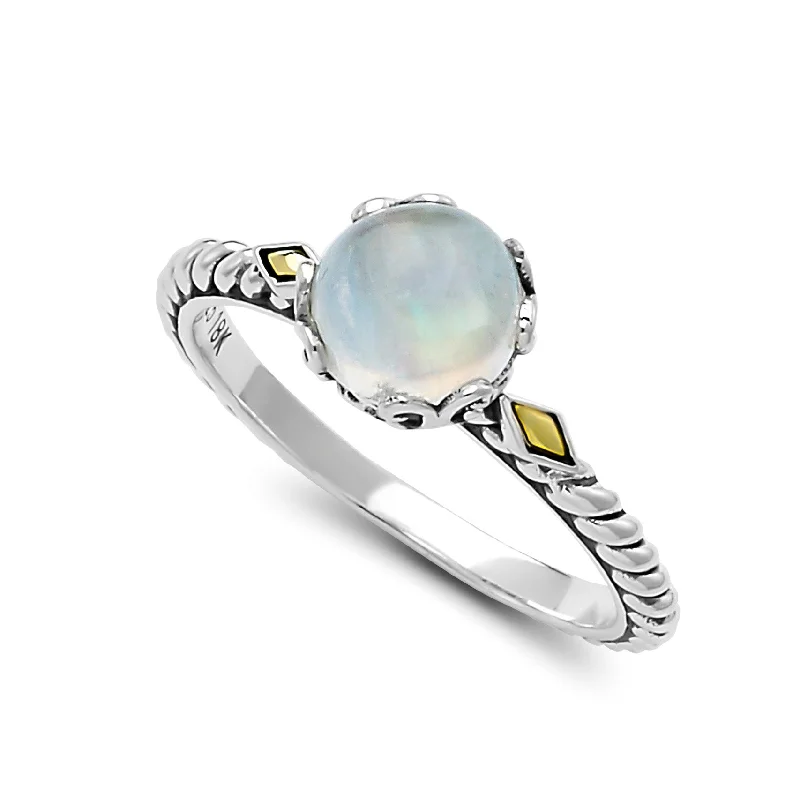 Retro style engagement rings-Samuel B. Rainbow Moonstone Birthstone Glow Ring - June