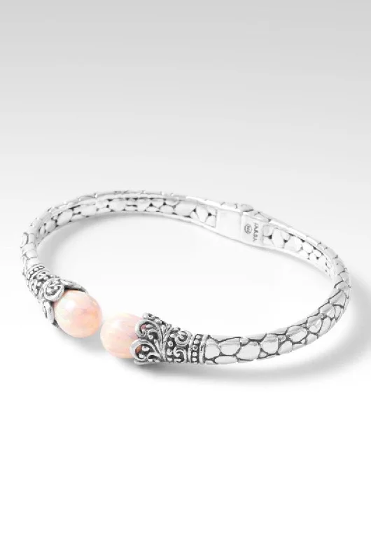 Pure link bangles-Wondrous Love Tip-to-Tip Bracelet™ in Peaches & Cream Simulated Opal