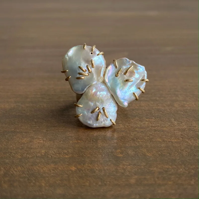 Triple Sand Dollar Pearl Vanity Ring