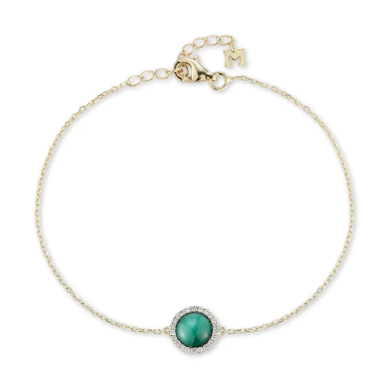 Tiny dot bangles-14kt Malachite and Diamond Bracelet