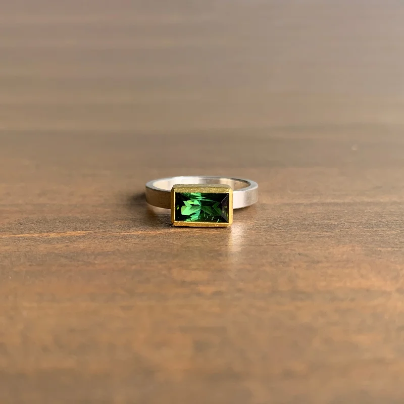 Rectangle Tourmaline Ring