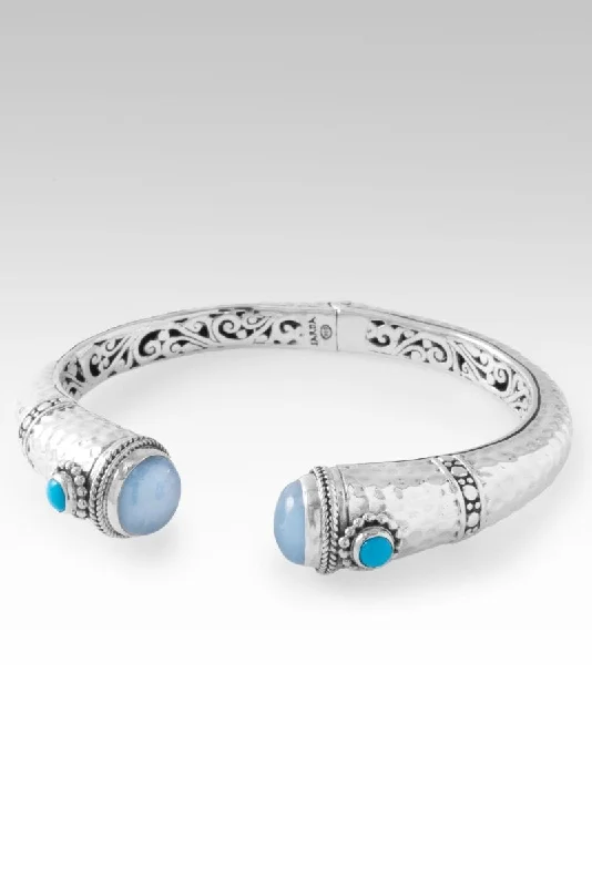 Shiny word bangles-Lamp to Your Feet Tip-to-Tip Bracelet™ in Aquamarine