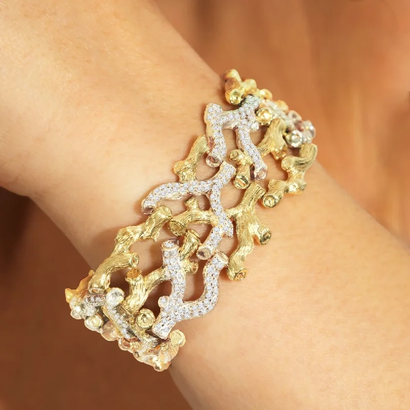 Alloy metal bangles-Branch Coral Bracelet