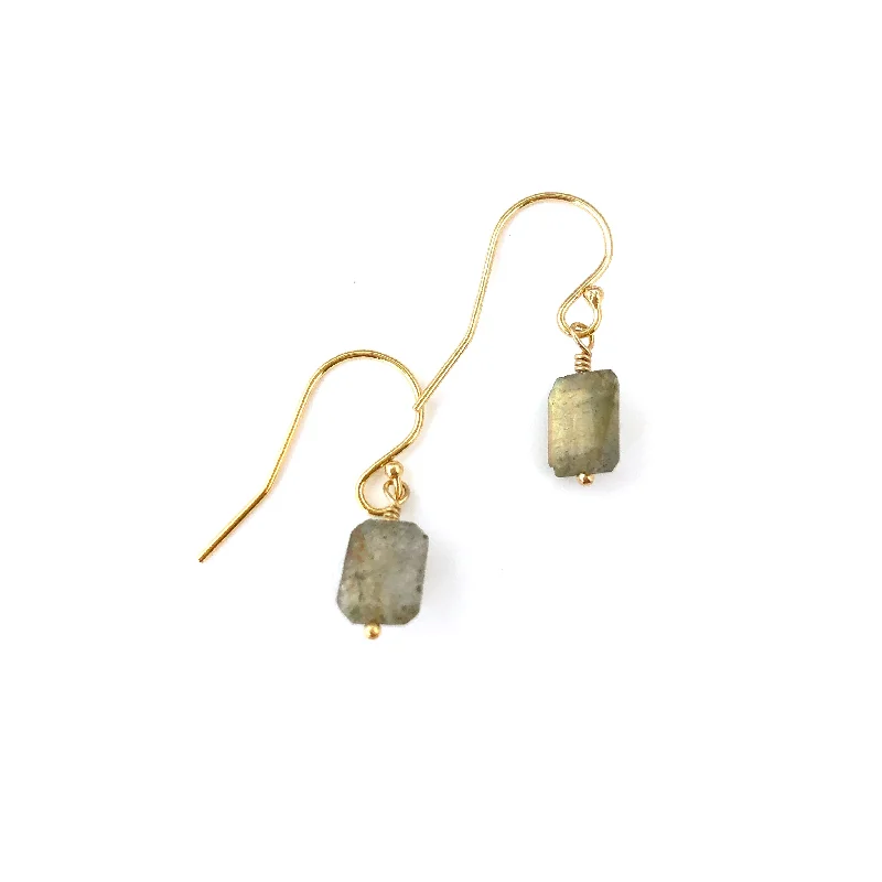 Crystal-twisted earrings-Laura Earrings - Labradorite