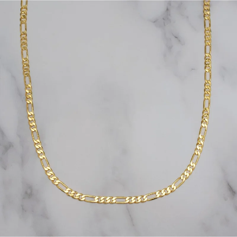 Slanted design necklaces-Victoria Townsend Gold Plated Figaro Link Chain Necklace.