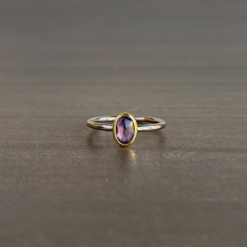 Purple Sapphire Rose Cut Ring