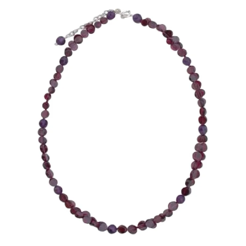 Spinel necklaces-Handmade Sterling Silver 'Grape Garland' Garnet Amethyst Necklace (Thailand)