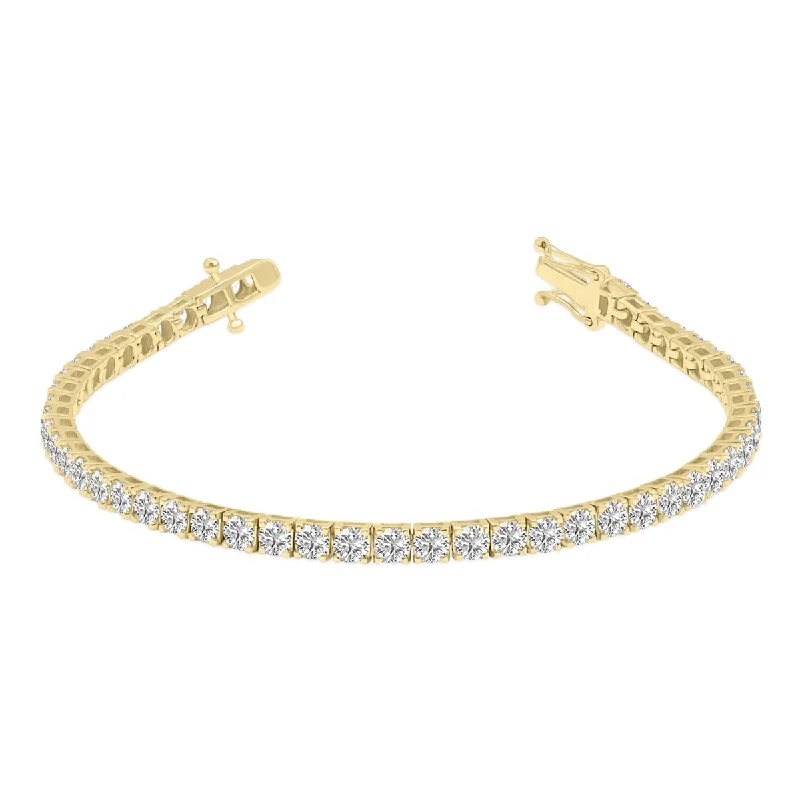 Patina bronze bangles-Marquee 8 Carat TW Lab Grown Diamond Tennis Bracelet in 14K Yellow Gold