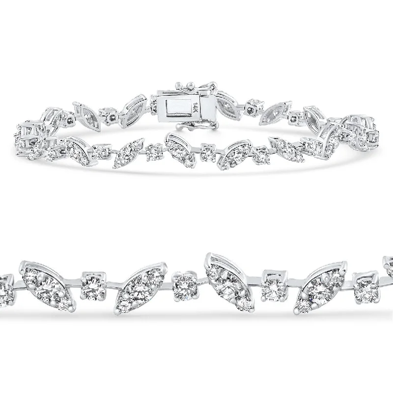 Java tile bangles-3.70Ct White Gold Diamond Tennis Bracelet 7" Lab Grown