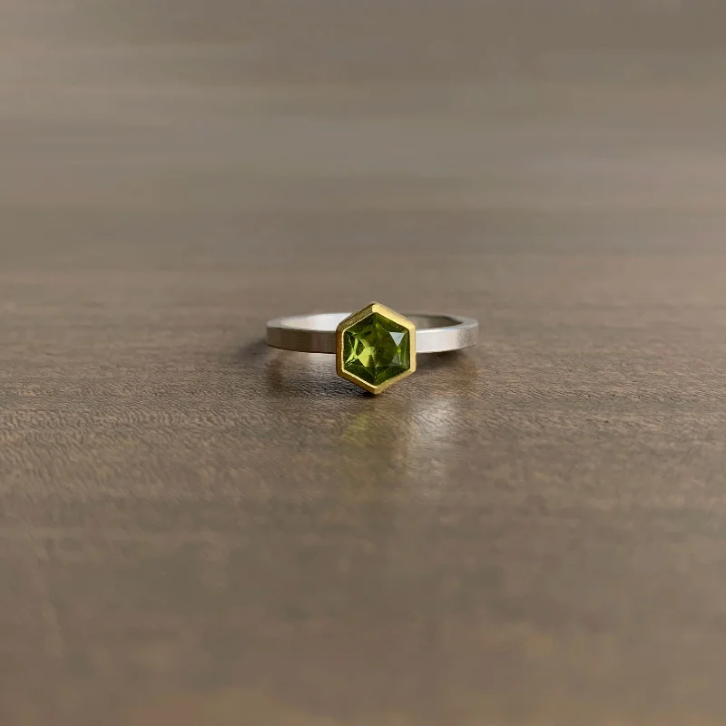 Peridot Hexagon Ring