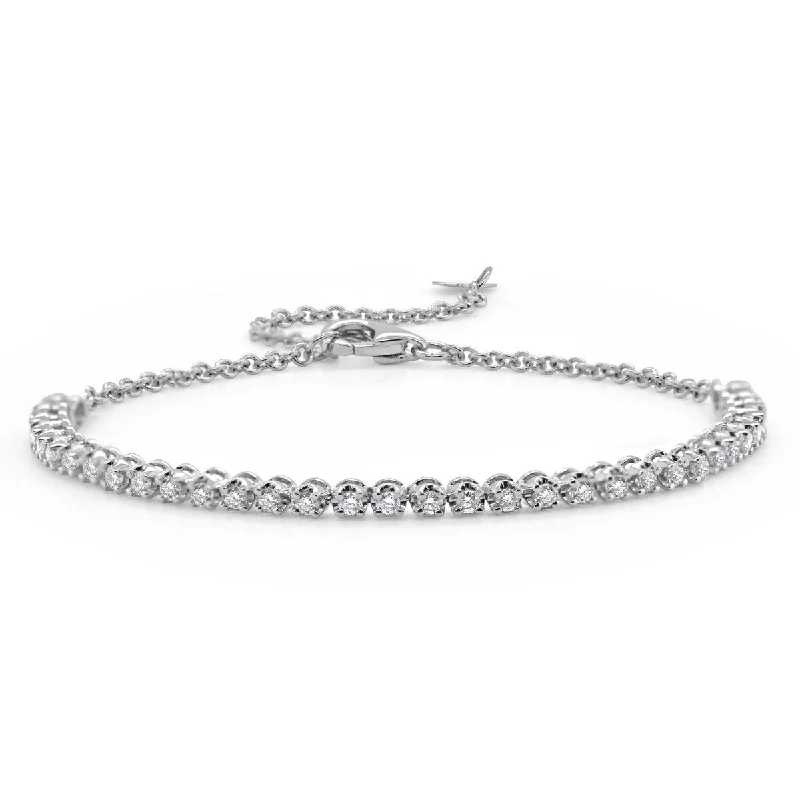 Vivid diamond bangles-Joelle Diamond Bracelet 0.50ct 14K Gold - White