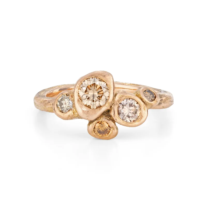 Cord edge engagement rings-Rosy Carn Ring